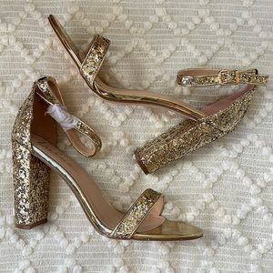 Gold Glitter Heels